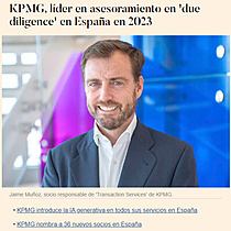 KPMG, lder en asesoramiento en 'due diligence' en Espaa en 2023